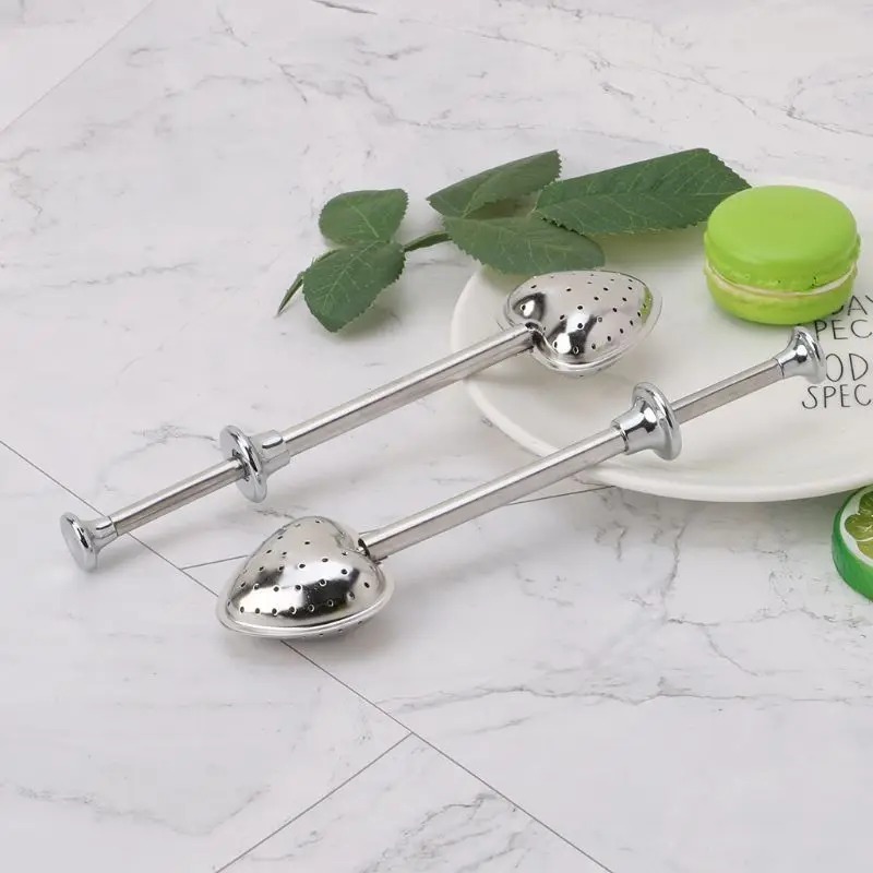 F92B Heart Stainless Steel Loose Leaf Tea Infuser Spoon Strainer Filter Herbal