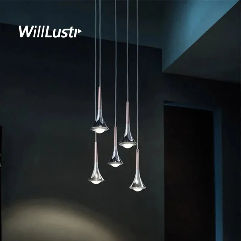 Metal Meteor Pendant Lamp Glass Suspension Light Hotel Living Dining Bedroom Cafe Bar LED Hanging Ceiling Chandelier