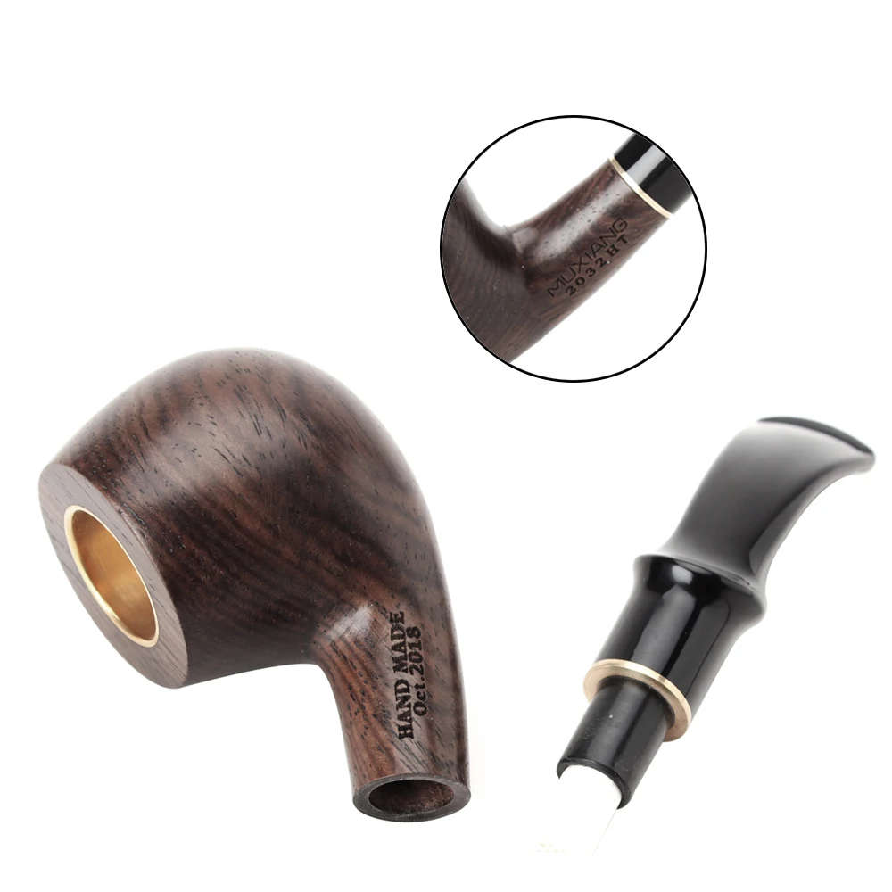 Old Fox Black Sandalwood Tobacco Bent Pipe Set Accessories 9MM Filter Solid Wood Dry Ebony Smoking Pip With 10 Tools Kits