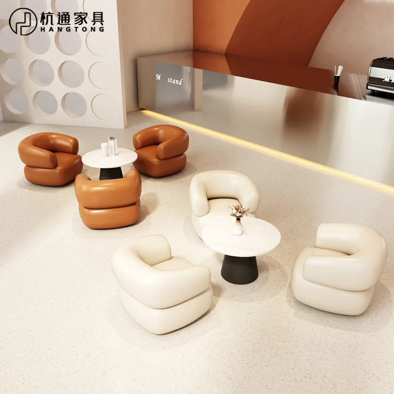 Milk tea shop cafe simple sofa combination dessert baking shop sales department negotiation reception area leisure tables and ch