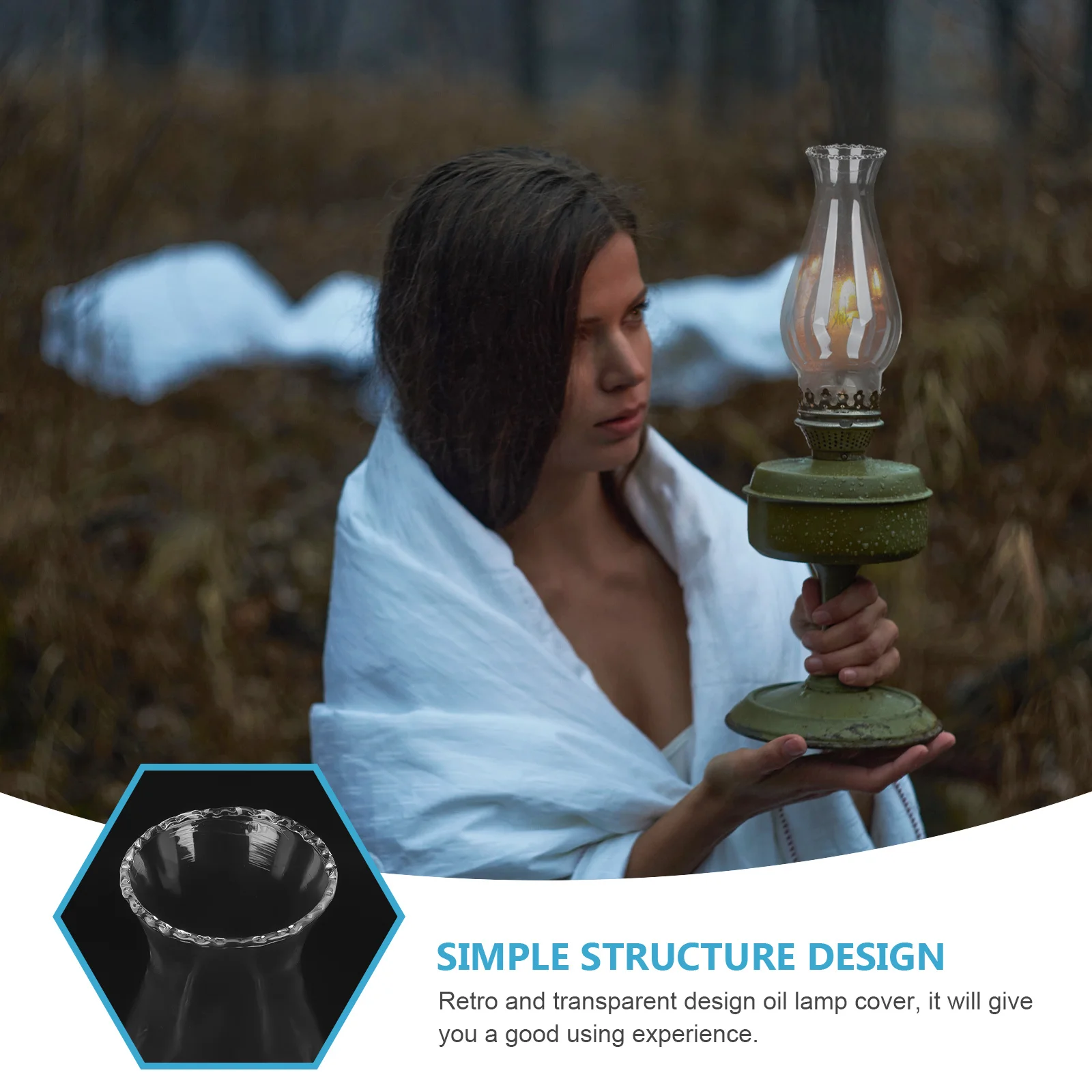 

Oil Lamp Chimney Glass Retro Lampshade Cover Outdoor Lamp Glass Cover Replacement Accessory Lampshade