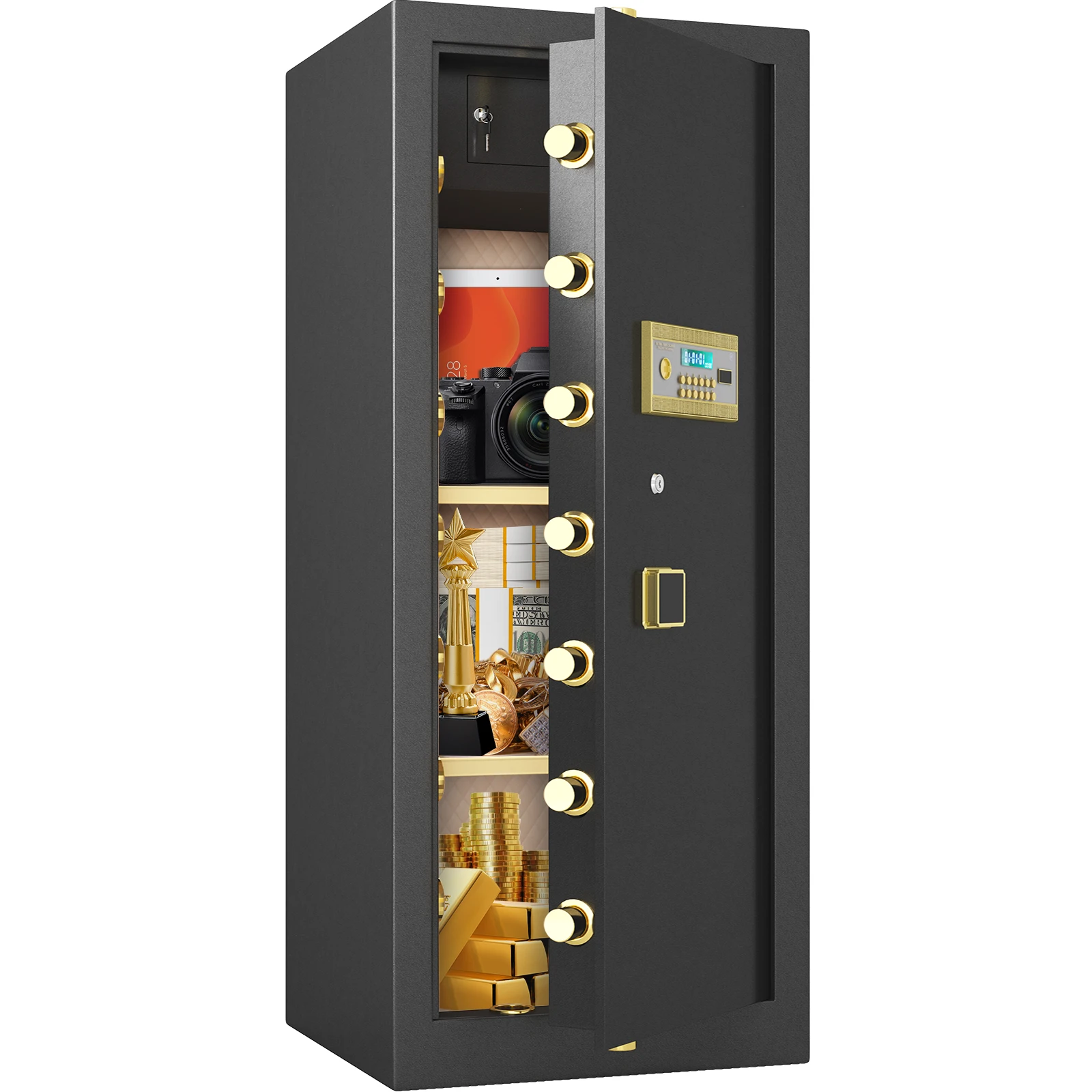 59.05'' Extra Large Safe Box, 17.3 Cubic Feet Heavy Duty Big Safe with Security Double Key Lock & Seperate Lock Box for Document