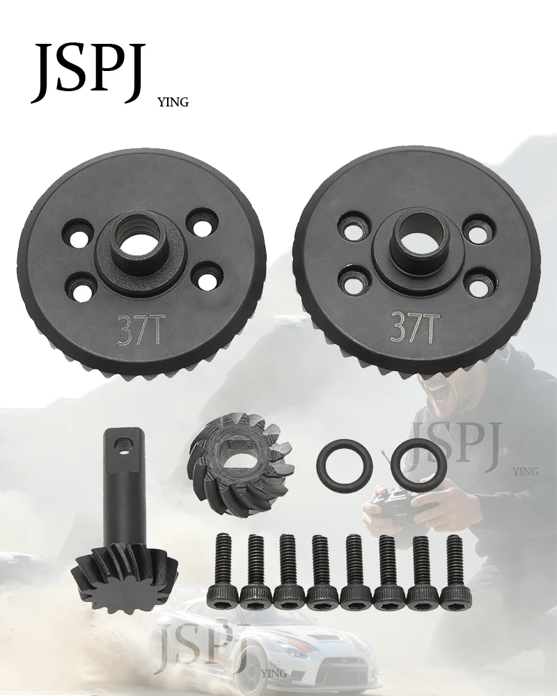 Steel Differential Ring & Pinion Gear Set 13T 37T Part 6882 5379 Hop-Up Upgrade Parts Fit traxxas Slash 4x4 Stampede Rustler Hos