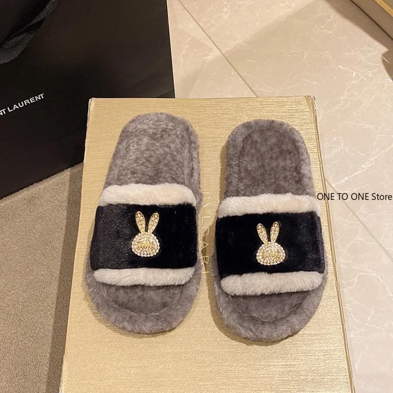 

Popular Women's Slippers Party Plush Summer New Best-Selling Furry Home Shoes Fur Flip Flops Female Slides Fur Shoes Wholesale