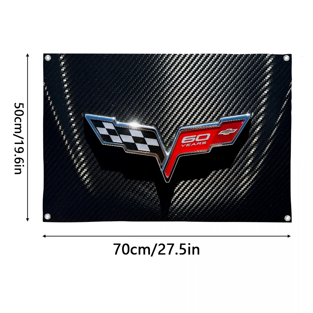 سباق السيارات-W-CORVETTEs-شعار العلم غرفة نوم المنزل وفي الهواء الطلق الجدار الشنق الحفل مطبوعة خلفية الديكور الفن راية