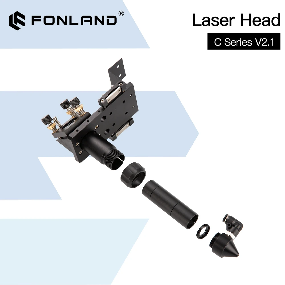 Cabezal láser de CO2 serie FONLAND C Dia.18 FL38.1 y Dia.20 FL50.8 / 63,5/101,6 mm Montaje para máquina cortadora de grabado láser (negro)