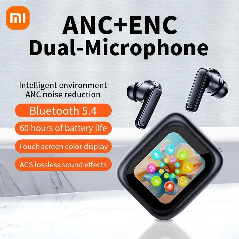 Xiaomi Full In Touch Screen Headphone ANC LX10 Bluetooth 5.4 Noise Cancelling Earphone Wireless InEar ENC Earbuds With Mic 2024