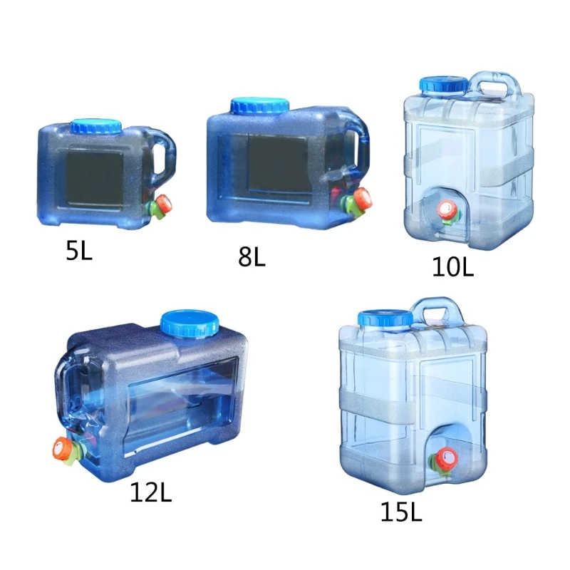 Water Container with Tap, Outdoor Water Bucket, Large Capacity Storage Tanks, Camping Drinking Bucket, 5L, 8 L, 10 L, 12 L, 15L