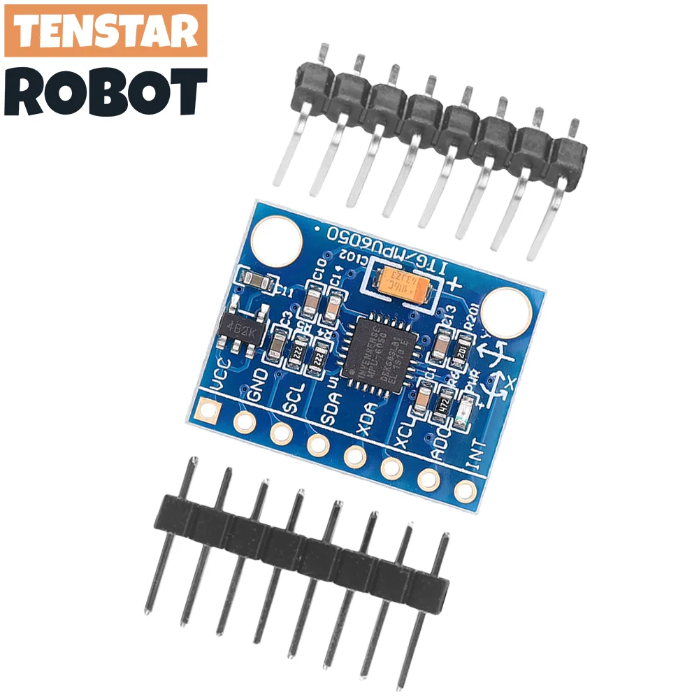 TENSTAR 2 قطعة MPU6050 3 محاور أجهزة استشعار الدوران التناظرية + 3 محاور وحدة التسارع MPU-6050 GY-521