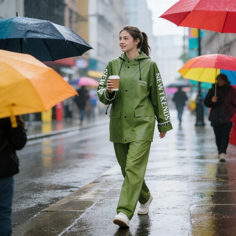 

2026 Raincoat Rain Pants Men's and Women's Suit Motorcycle Adult Outer Wear Takeaway Rider Fishing Raincoat Set