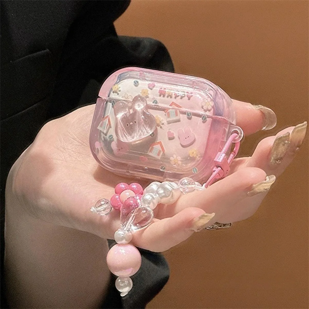 ثلاثية الأبعاد الكرتون لطيف أرنب حقيبة سماعة الاذن ل AirPods 4 3 2 1 Pro2 غطاء سماعة رأس من البولي يوريثان Coque ل AirPods 4 4th 3rd Pro 2 2nd حالات