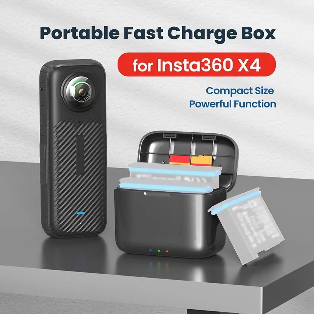 

Insta360 X4 Fast Charging Box And Original Battery For Insta 360 One X 4 Charger Hub Accessories Q9y6