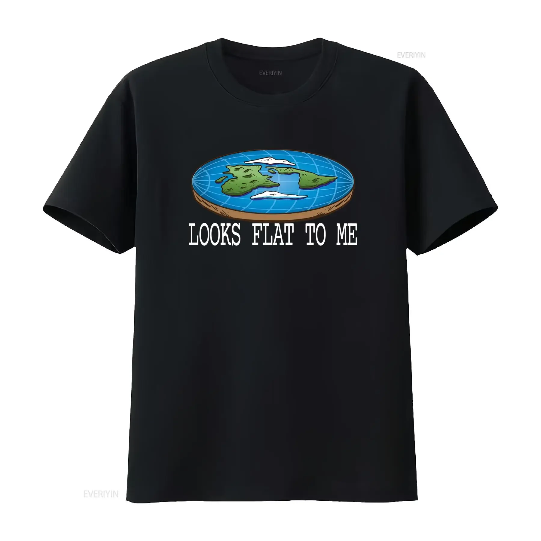 Looks Flat To Me Earth Society Earther T Shirt Unique Print for Believers vintage Washed streetwear Slightly graphic Versatile