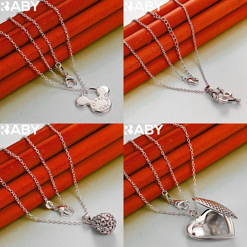 

URBABY 40-75cm 925 Sterling Silver Design Pendant Necklace For Women Men Anniversary Gift Popular Wild Fashion Romantic Jewelry