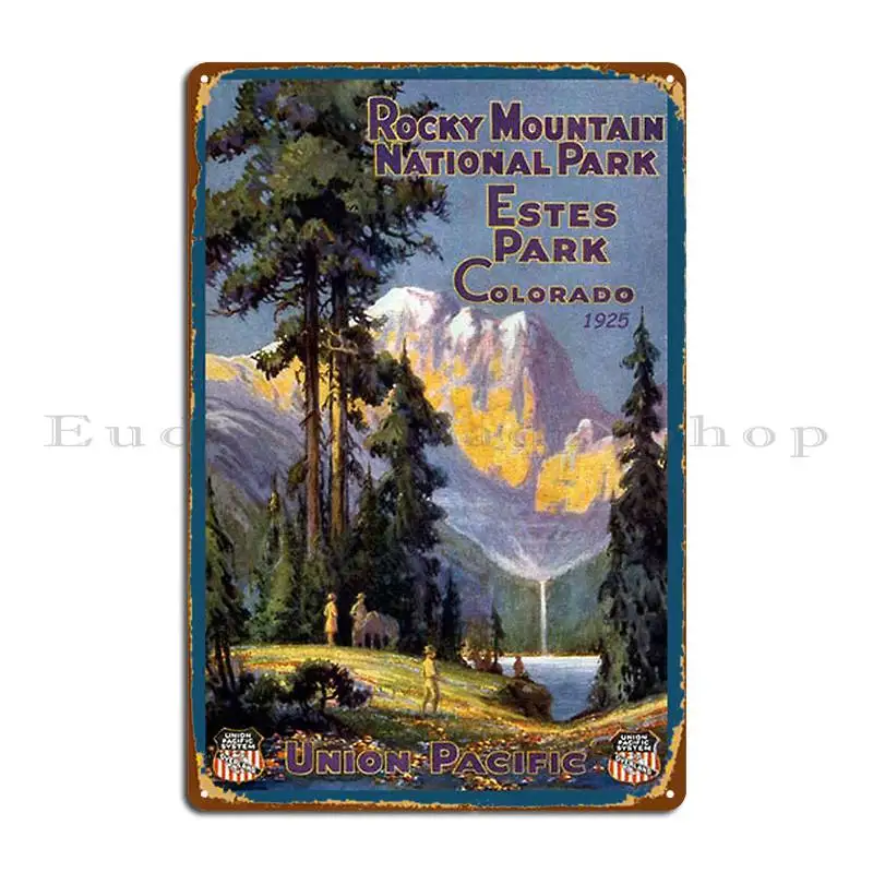 Rocky Mountain National Park Estes Park Colorado Vintage Decal Metal Plaque Custom Pub Bar Classic Wall Decor Tin Sign Poster