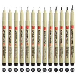 1/ 3 uds pigmento delineador micrón pluma Neelde dibujo Manga pluma pincel marcadores de arte impermeable Fineliner bocetos pluma papelería