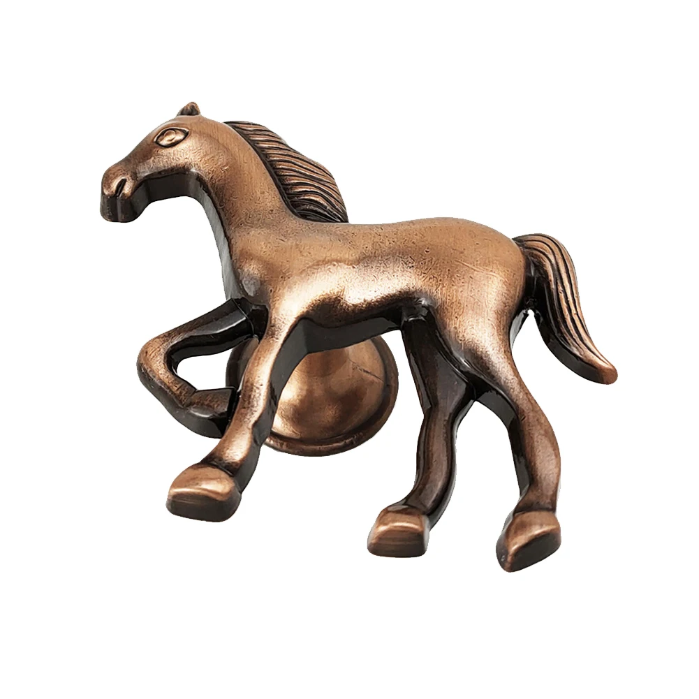 شكل الحصان سبائك الزنك خزانة تسحب الأثاث مقبض مقابض الأبواب مقابض للأطفال غرفة درج مقبض مقابض خزانة خمر