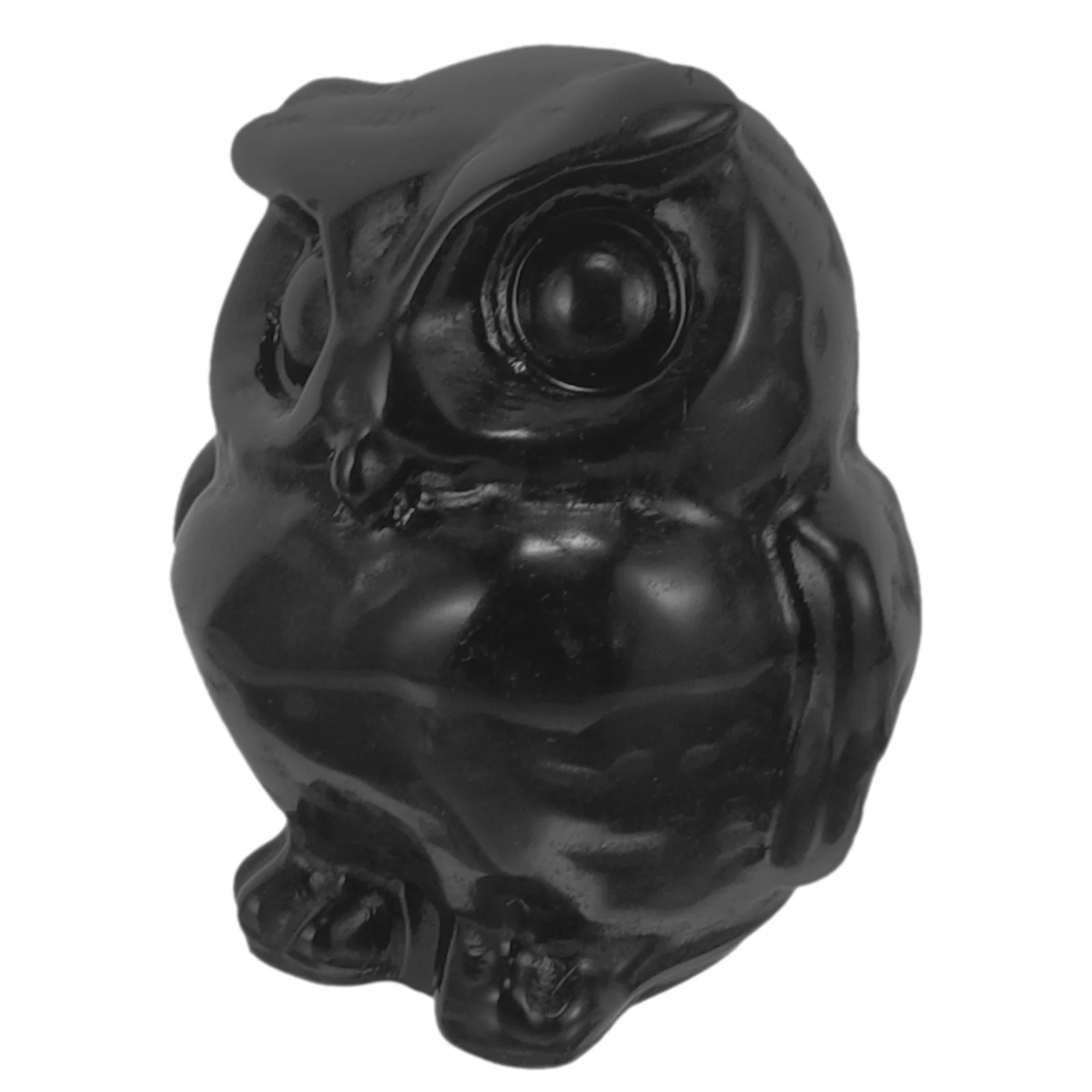 

Obsidian Owl Desktop Decoration Small Compact Obsidian Owl Craft Statue Tabletop Animal Decor Home Office Garden