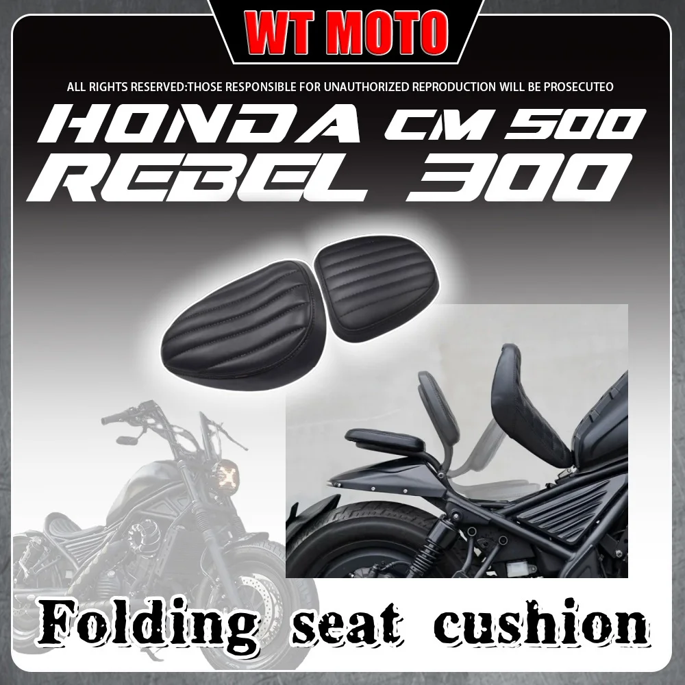 

For HONDA Rebel 300 CMX300 folding rear seat single seat cushion hidden double seat short tail black warrior accessories