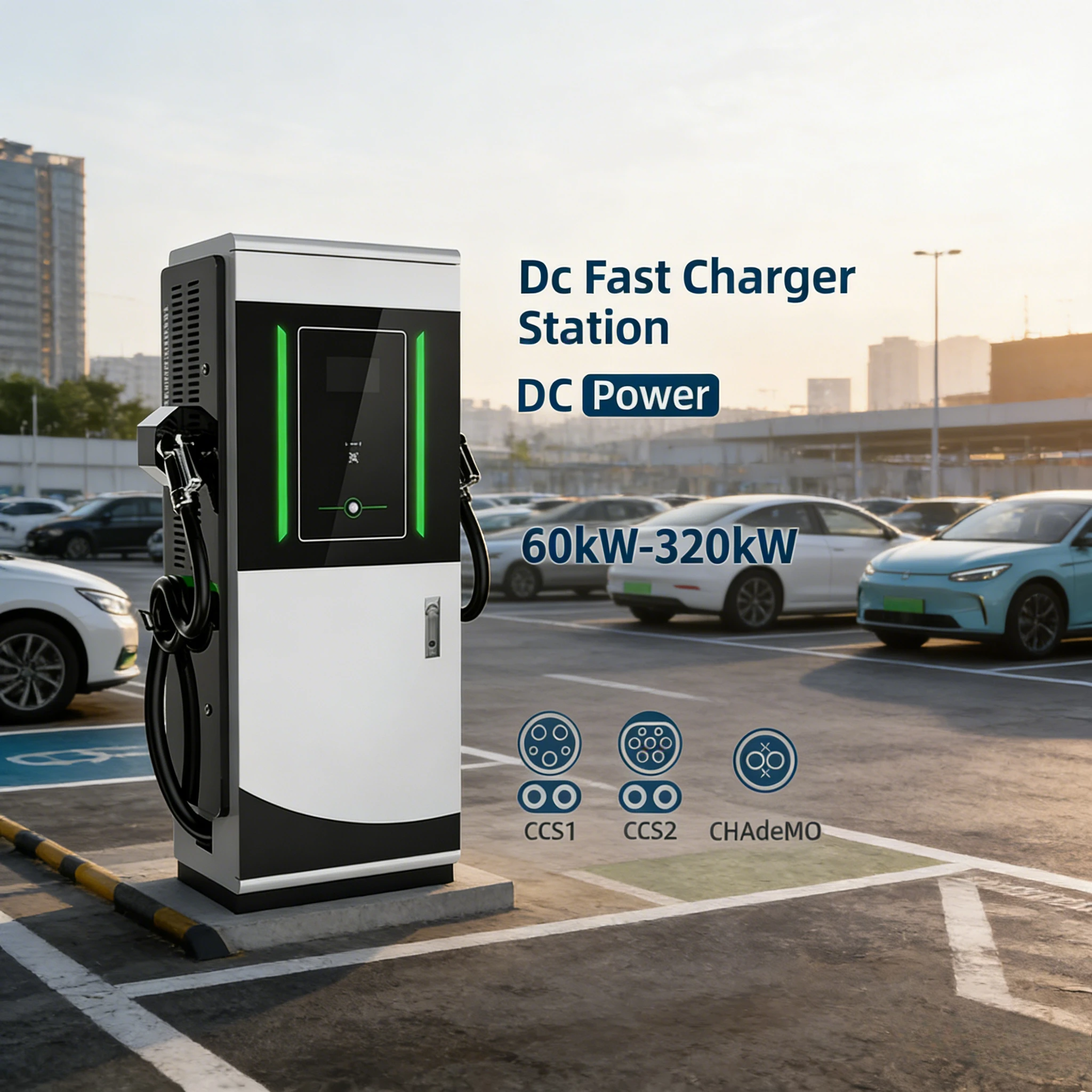 YUGONG 120kw Electric Vehicle Charger Fast Commercial Floor Installation Electric Charging Station Pile 100kw Output Power