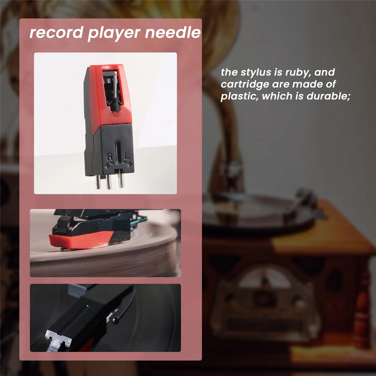 إبر قلم بديلة لمشغل تسجيل الفونوجراف ، LP ، Crosley ، Ion ، Jensson ، 1Byone ، 4 144