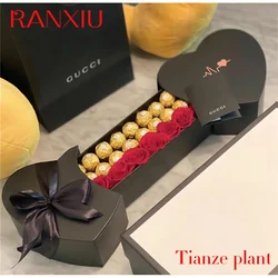 Custom Double Heart Shaped Flower Box Love Drawer Flower Gift Box Gift Packaging Box