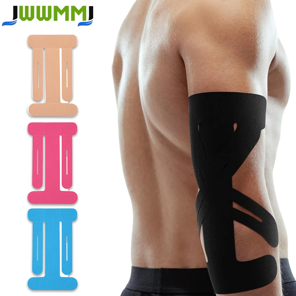 5/10/15/20 Stück Vorgeschnittenes Kinesiologie-Tape für den Ellenbogen, Ellenbogen-Tape, Athletisches Latex-Tape zur Schmerzlinderung und Muskelunterstützung beim Sport