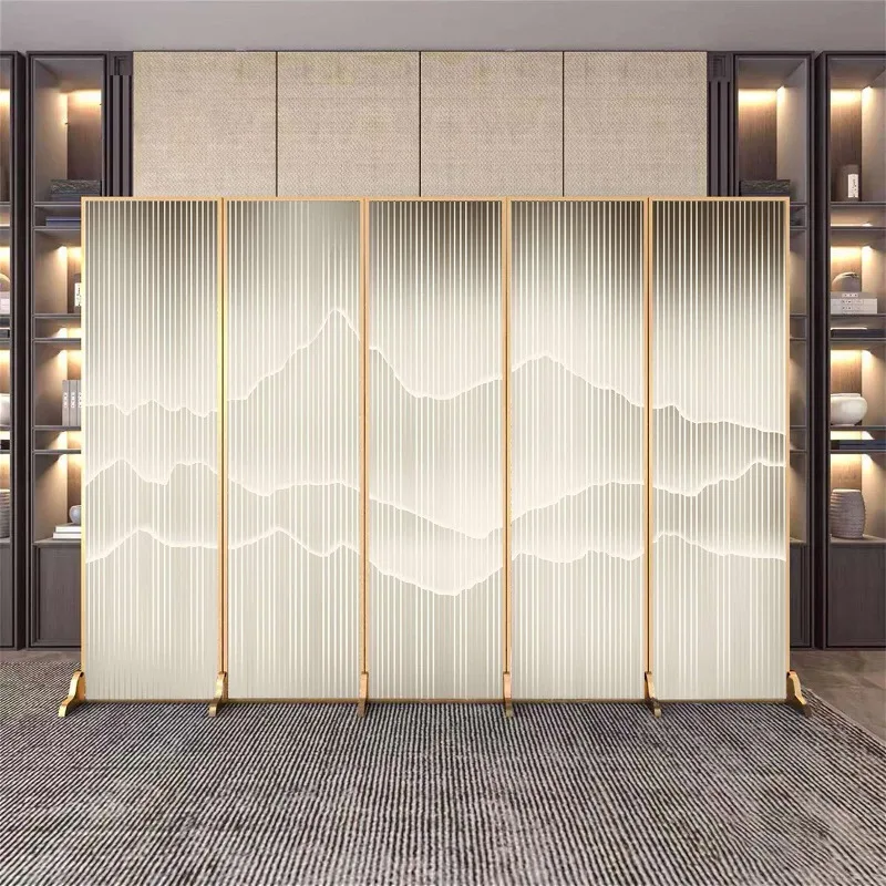Light luxury aluminum alloy Chinese screen partition living room office simple modern hotel restaurant mobile decoration