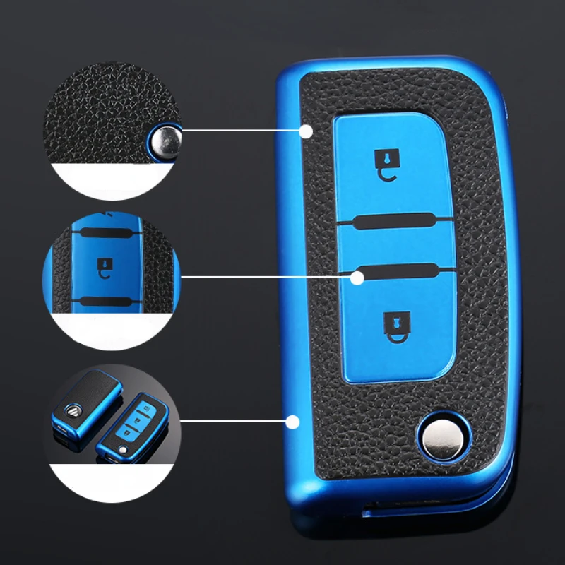 Silicone Car Key Case Cover For Foton Tunland Auman TOANO SAUVANA 2 3 Buttons Remote Protect Shell Holder Keychain Accessories