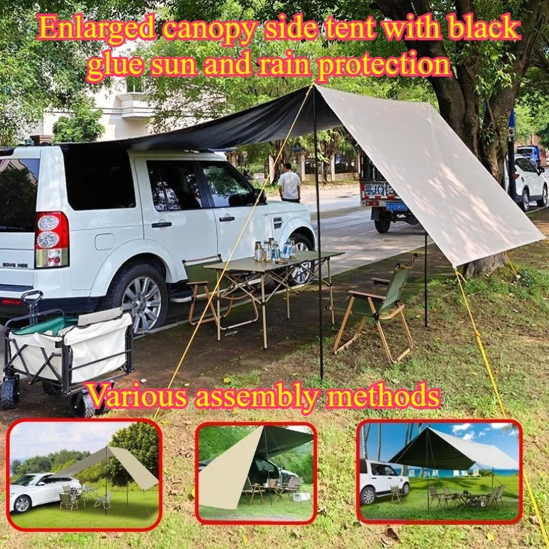 

Large Car Side Awning Roof Mounted Tent Waterproof UPF50+ Outdoor Camping Rear Vinyl Protection Easy Install Toldo Lateral Coche