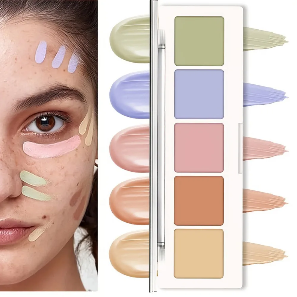 5 Colors Corrector Palette Color Correcting Concealer Palett Face Contouring Highlighter Conceals Dark Circles Blemishes