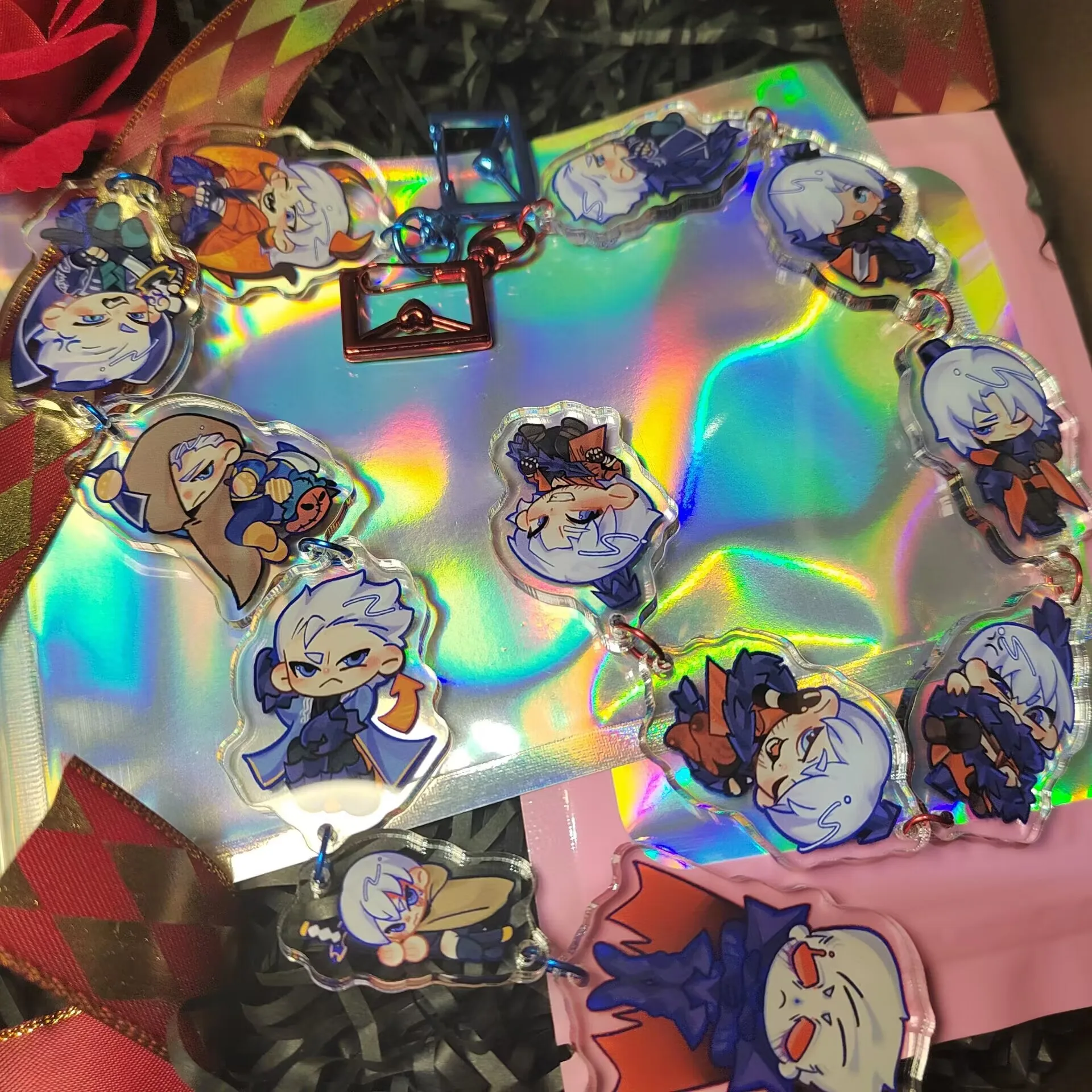 LLavero de Anime Vergil, llavero largo de acrílico para mujer, llavero para hombre Devil May Cry, colgante, accesorios de adorno, regalo para Amiga