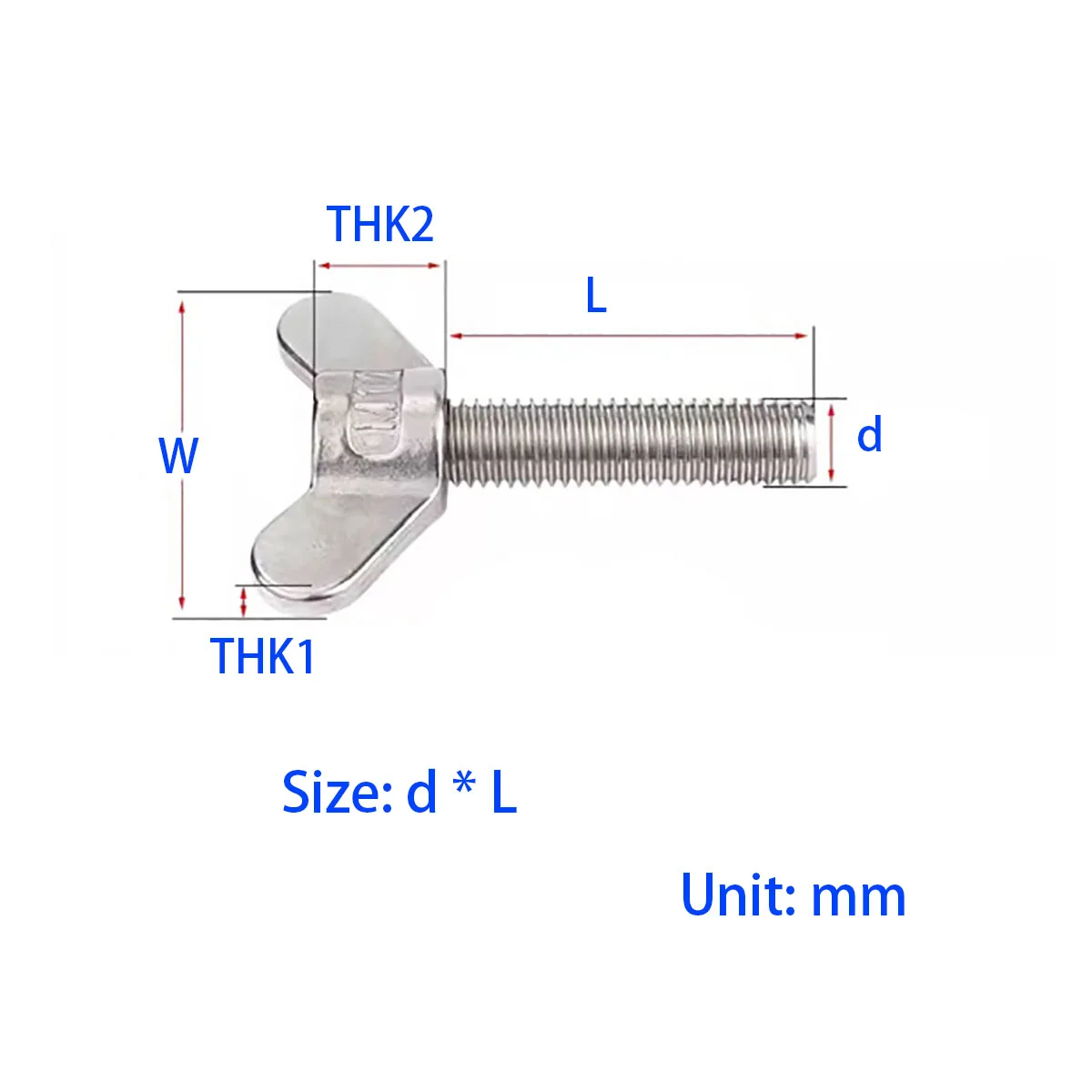 

304 Stainless Steel Butterfly Screw Sheep Horn Bolt Manual Screw M4 M5 M6 M8 M10 M12 M14 M16