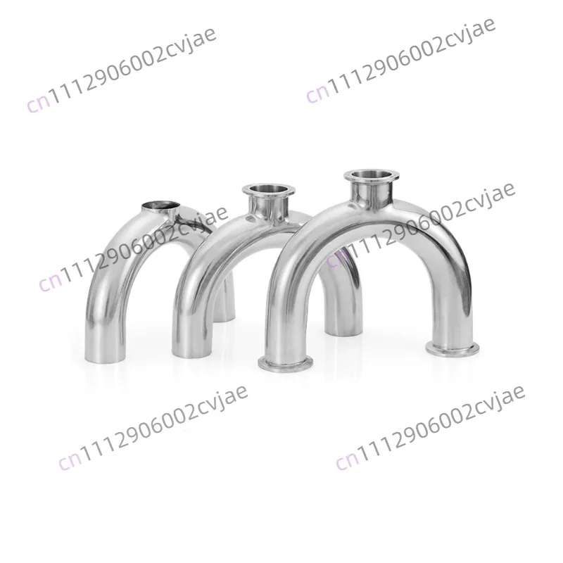 304 stainless steel sanitary grade tee U-shaped elbow welded mirror polished 180 degree clamp joint