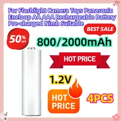 For Flashlight Camera Toys Panasonic Eneloop AA AAA Rechargeable Battery 1.2v 2000mAh 800mAh Pre-charged Nimh Suitable 4PCS