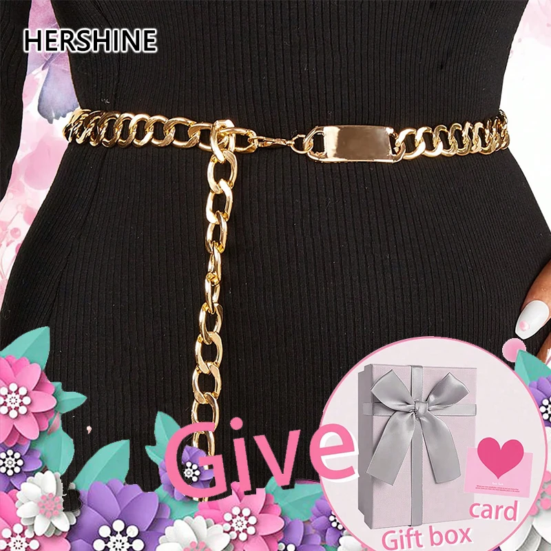 سلسلة خصر ذهبية عصرية للسيدات من HERSHINE (صندوق هدايا) - إكسسوار فستان أنيق، هدية عيد ميلاد لعيد الشكر/عيد الميلاد