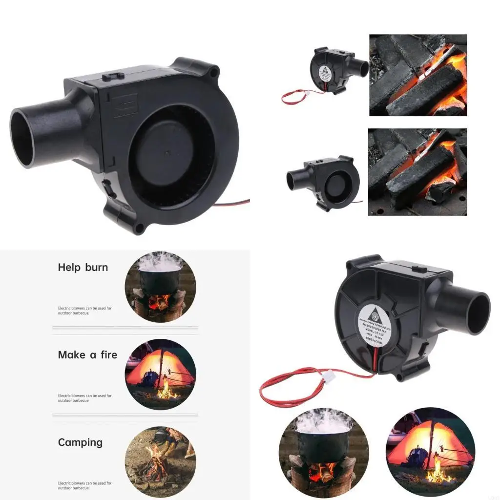 

75mm Outdoor Barbecue Fan Electric Blower 2500R 2Pin BBQ Smelting Metal Fan Grills Bellows Tool for Picnic Camping