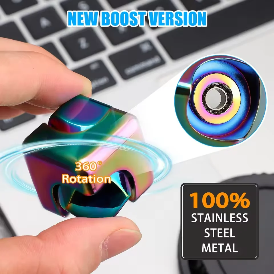 Cube en métal Spinner Fidget jouet bout des doigts Puzzle 3D Gyro Gear sensoriel Anti-Stress soulagement jeux éducatifs pour adultes