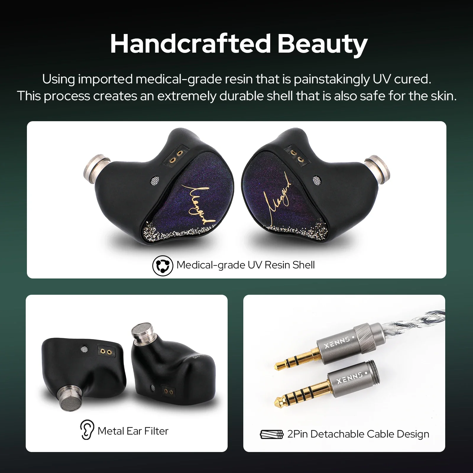 سماعات Xenns Mangird Tea Pro 6BA + 2DD سماعات هجينة عالية الأداء IEM Hifi مع كابل Xenns المخصص #6