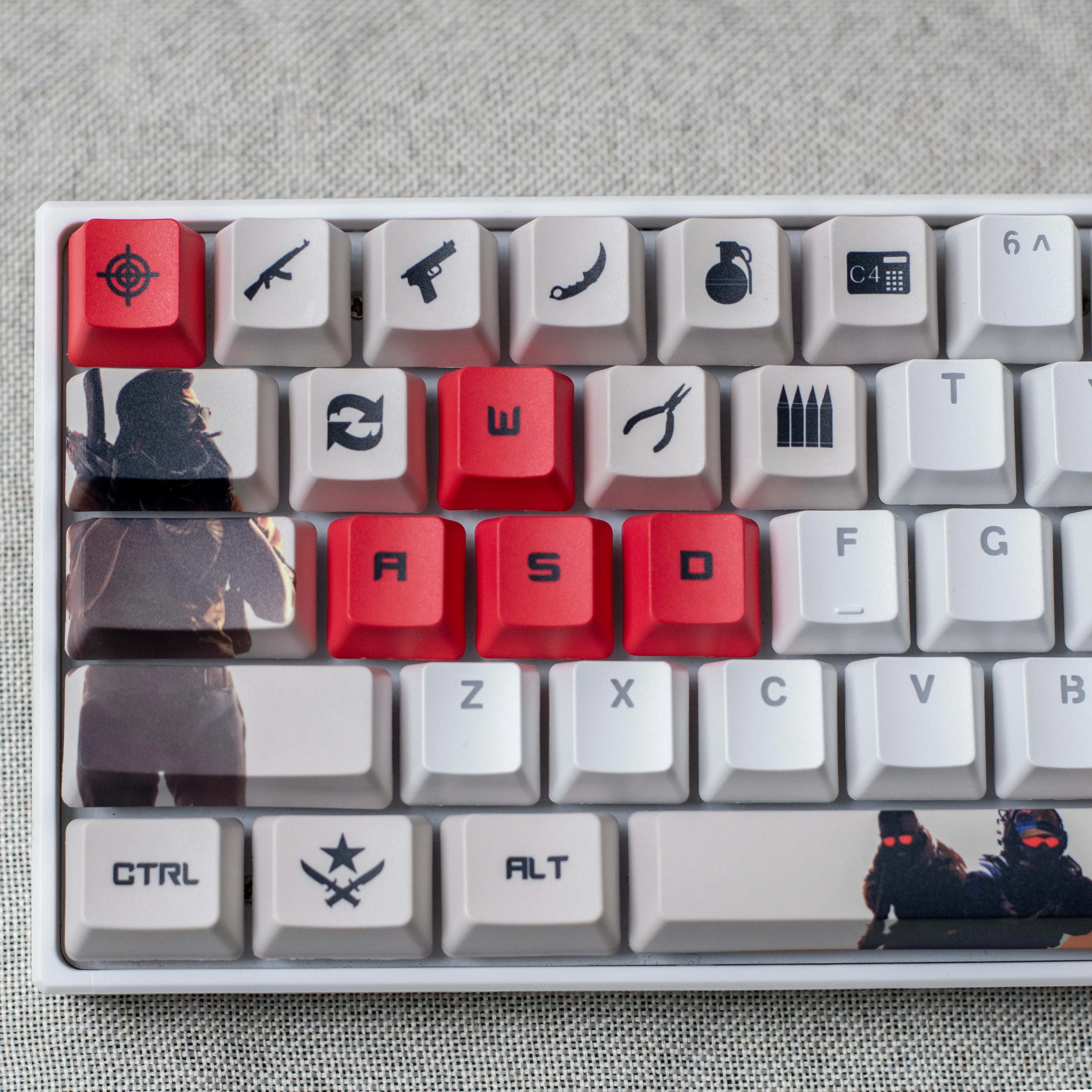 مجموعة أغطية مفاتيح CSGO CS2 متوافقة مع لوحة المفاتيح الميكانيكية 29 مجموعة أغطية مفاتيح مكونة من 14 مجموعة أغطية مفاتيح لملحقات لوحة مفاتيح الألعاب