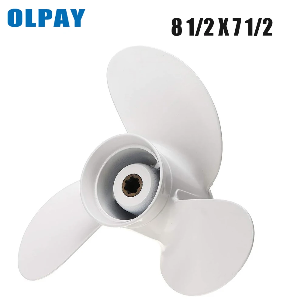 

6G1-45943 Propeller 8 1/2x7 1/2-N Fit Yamaha Outboard Engine 6HP 8HP F6 F8 F9.9 Aluminum 7 Tooth Spline RH 6G1-45943-00-EL