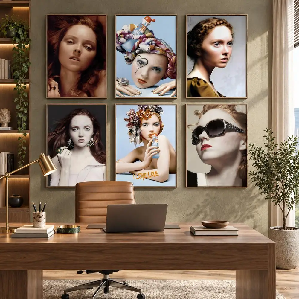 L-Lily Cole Poster HD Waterproof Wall Decal for Study, Living Room & Garage, Great Gift for Fans
