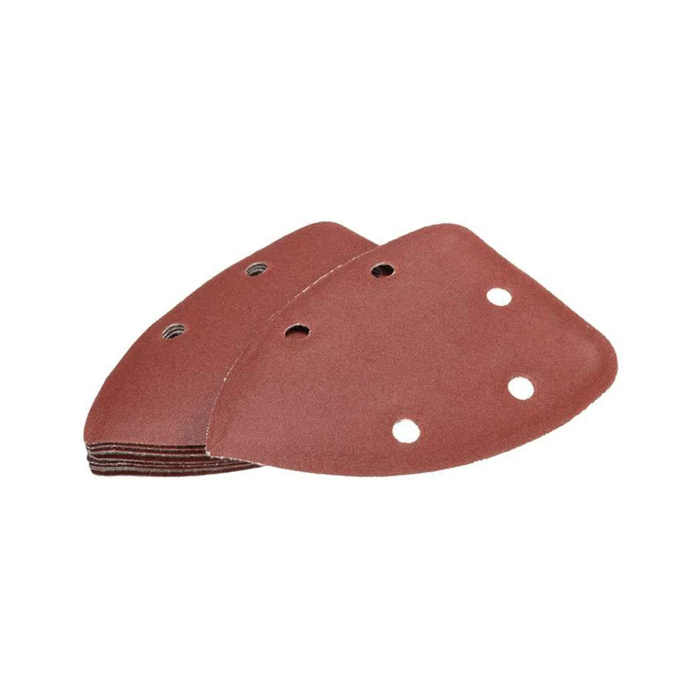 

40pcs Triangular Sandpaper With Holes Flocking Back Polishing Sturdy Alumina Material For Synthetic Materials