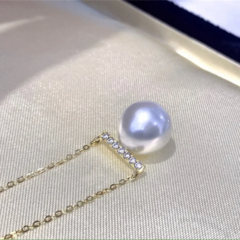 

Элегантный кулон из натурального жемчуга диаметром 10-11 мм, круглый белый жемчуг, подвески из стерлингового серебра 925 пробы для женщин, модные украшения