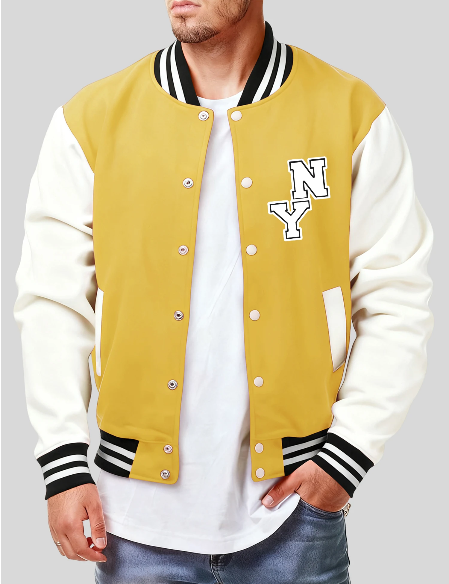 

Мужская бейсбольная куртка с принтом Нью-Йорка, модная уличная одежда в стиле хип-хоп, флисовый свободный трикотаж, унисекс, универсальные осенние пальто