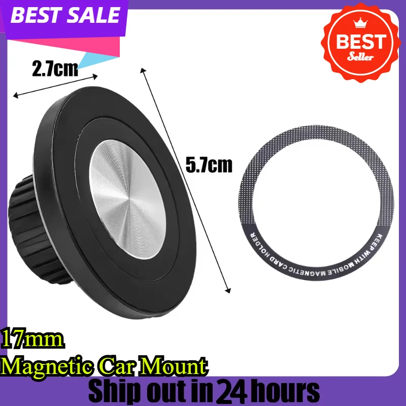 

Upgraded Magnetic Car Mount - Universal Phone Holder Accessories for MagSafe Anti-Vibration Bracket, for 17mm Ball Head Base