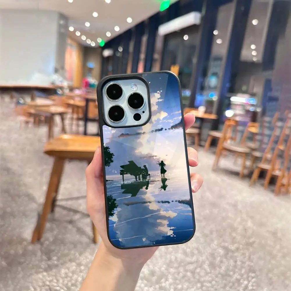 Capa de telefone em quadrinhos Y-Your L-lie IN APRIL para iPhone 17,16,15,14,13,Pro,Max,Plus, magnética para carregamento sem fio Magsafe