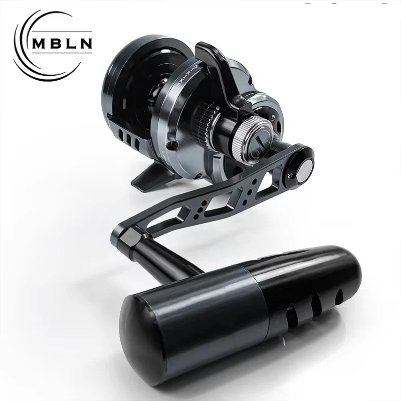 MBLN 100 Percent Aluminum Alloy Slow Jigging Drum Reel With Alarm Sound Saltwater Sea Trolling Fishing Reel For Outdoor Anglers