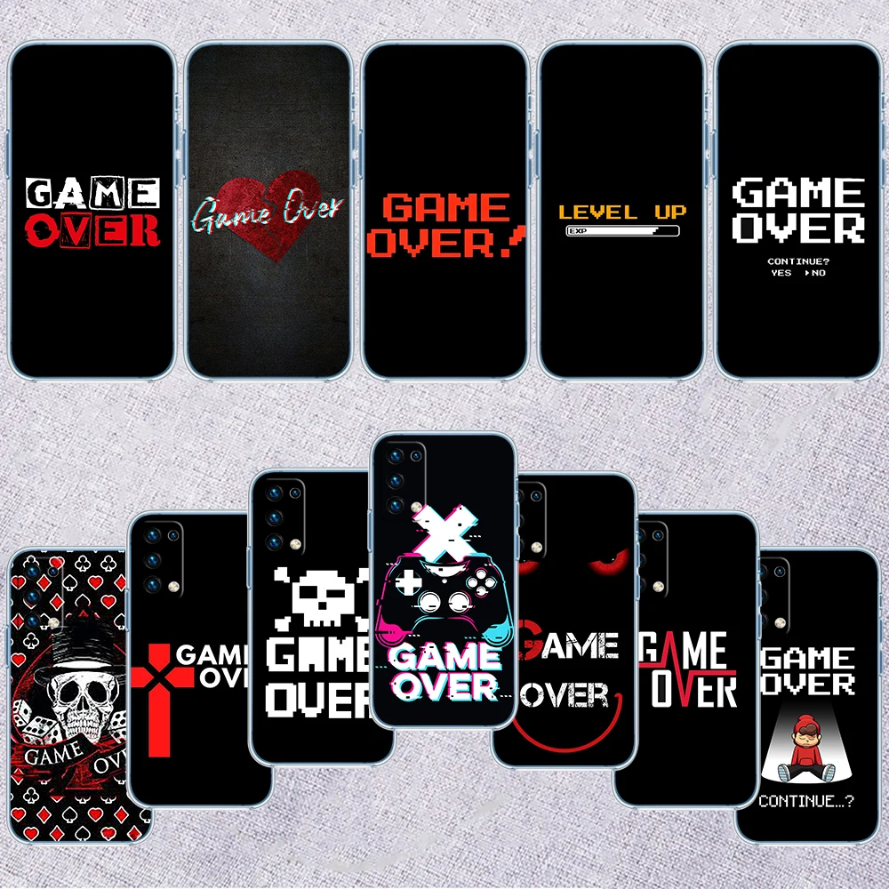 Funda Transparente para Teléfono IM33 Game Over para Motorola Moto G40 G04 G05 One Ace Action Fusion + Plus Hyper Macro Vision Zoom