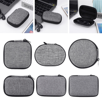 Mini Tech Gadgets Portable Case with Mesh Pocket Earbuds Headphone Carrying Case Anti-scratch for Airpod Earphone/Charging Cable